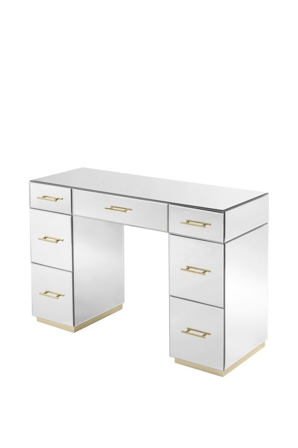 Harper Dressing Table – Champagne Gold Details