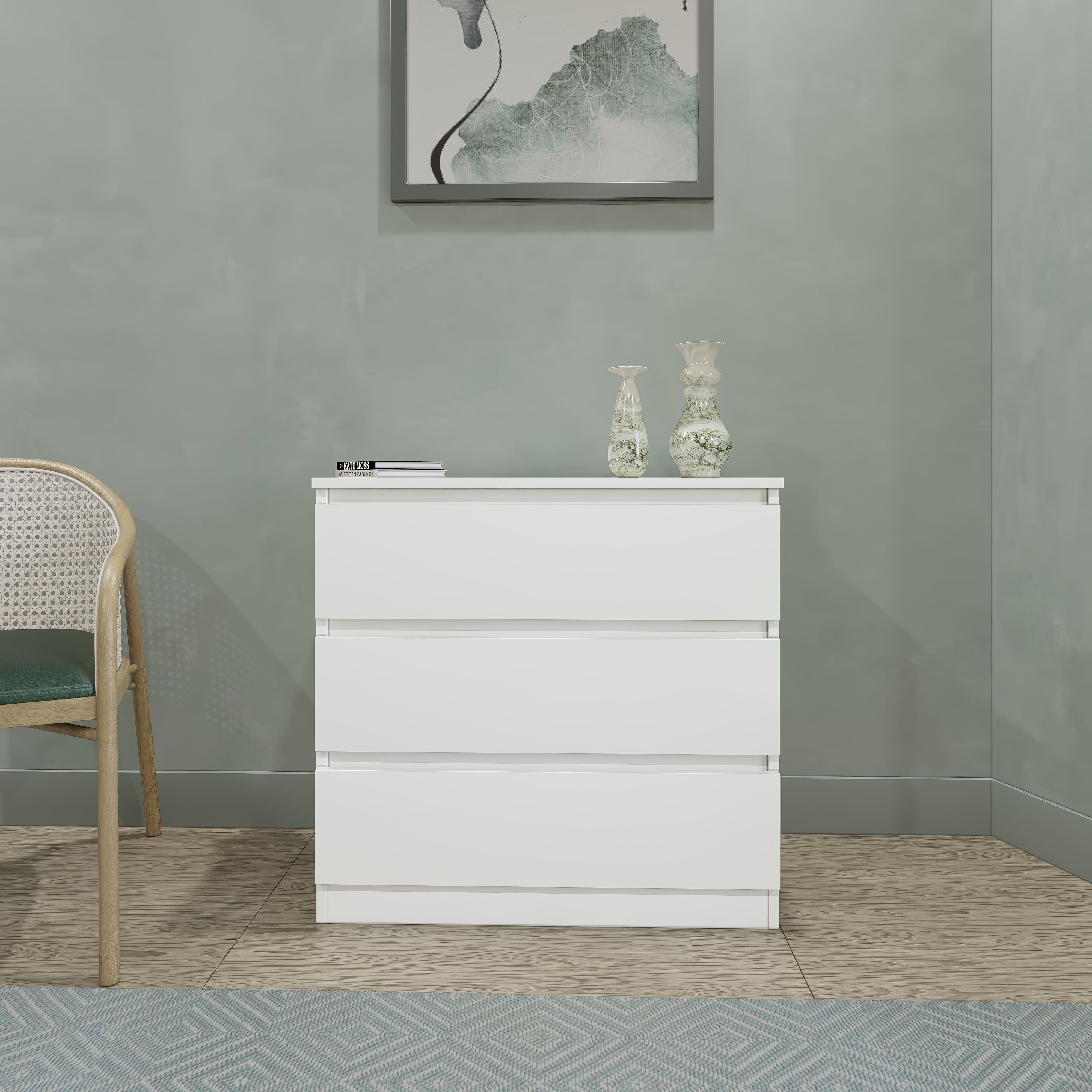 Seconique Malvern 3 Drawer Chest in White