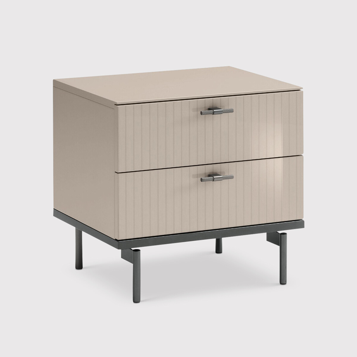 Oriana Bedside Table With 2 Drawers, Neutral | Barker & Stonehouse