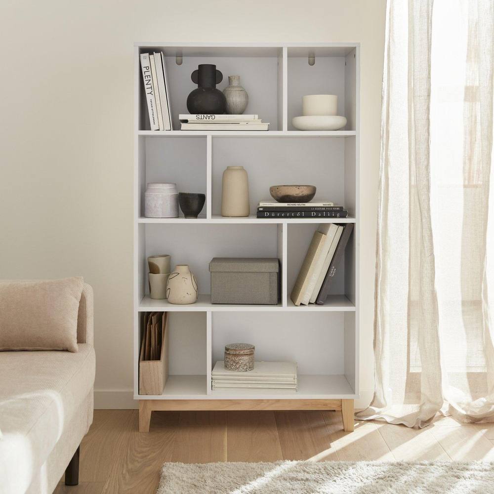 sweeek 4-shelf Scandi-style Bookcase in White