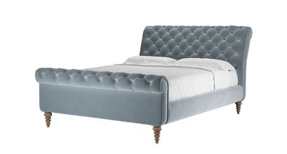 Knightsbridge King Bed in Windermere Cotton Matt Velvet - sofa.com