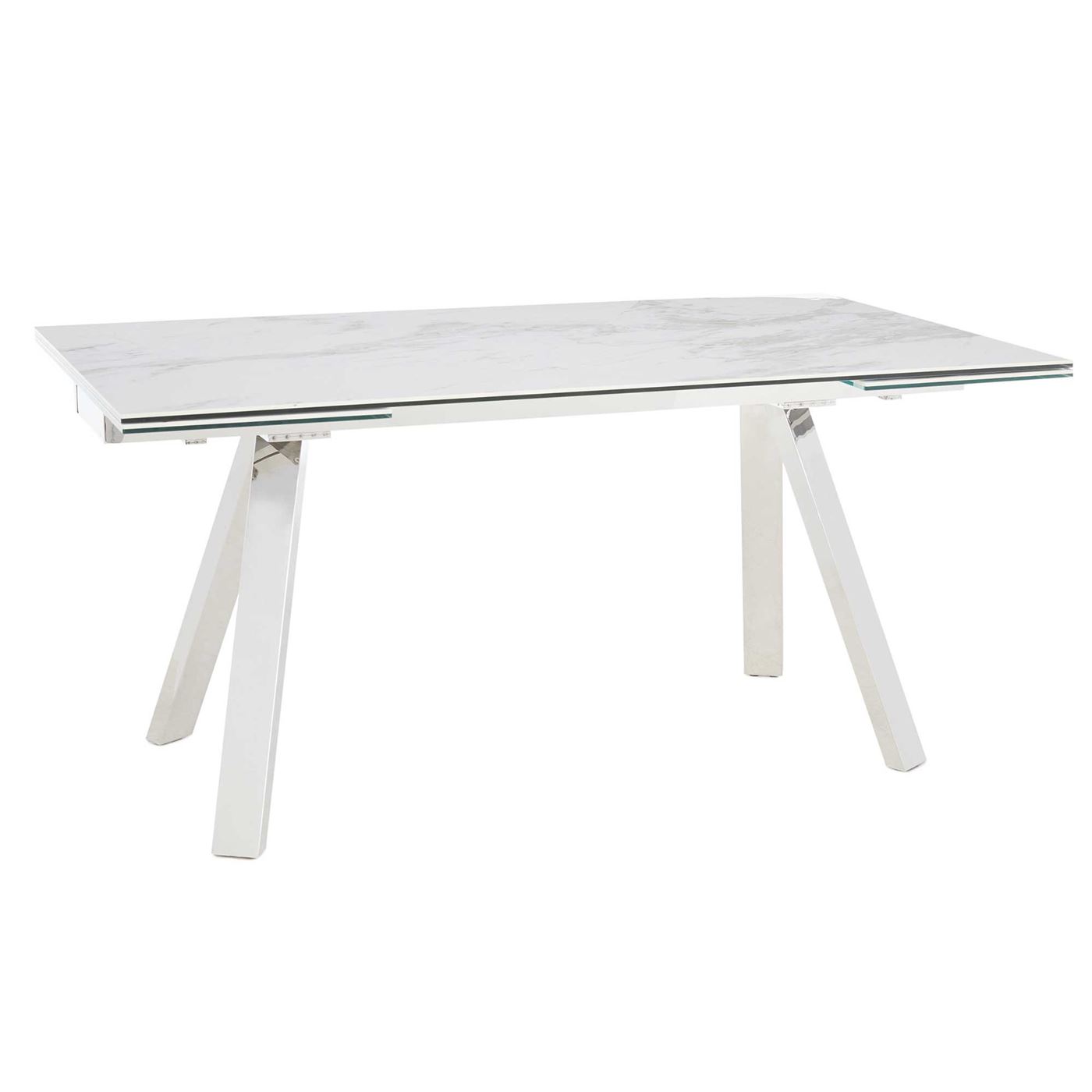 Ginostra Extending Dining Table, White Marble