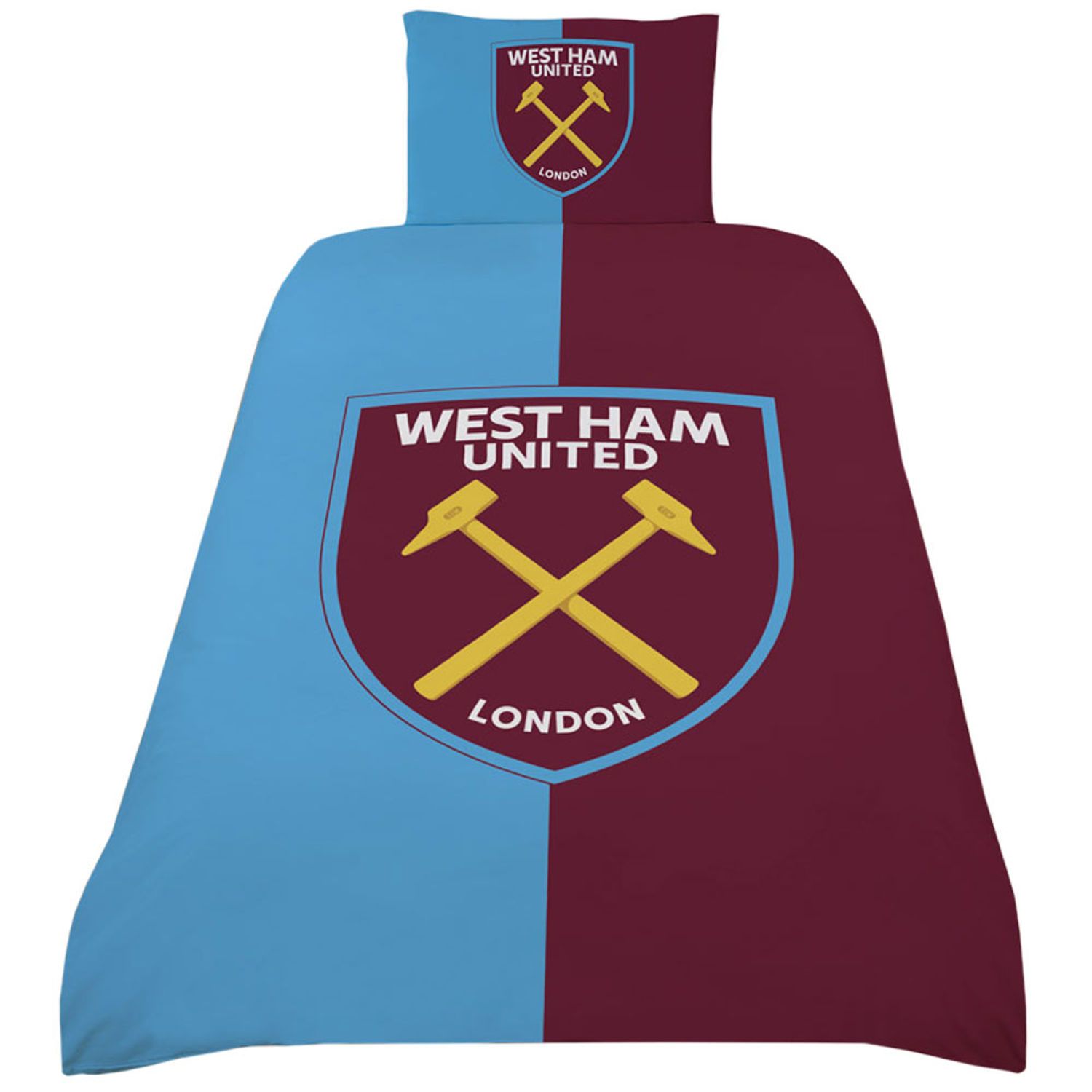 West Ham United FC Reversible Duvet Set in Maroon