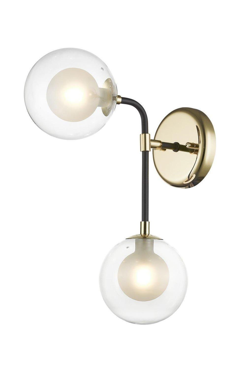 Netlighting Remy 2 Light Wall Lamp Gold Black