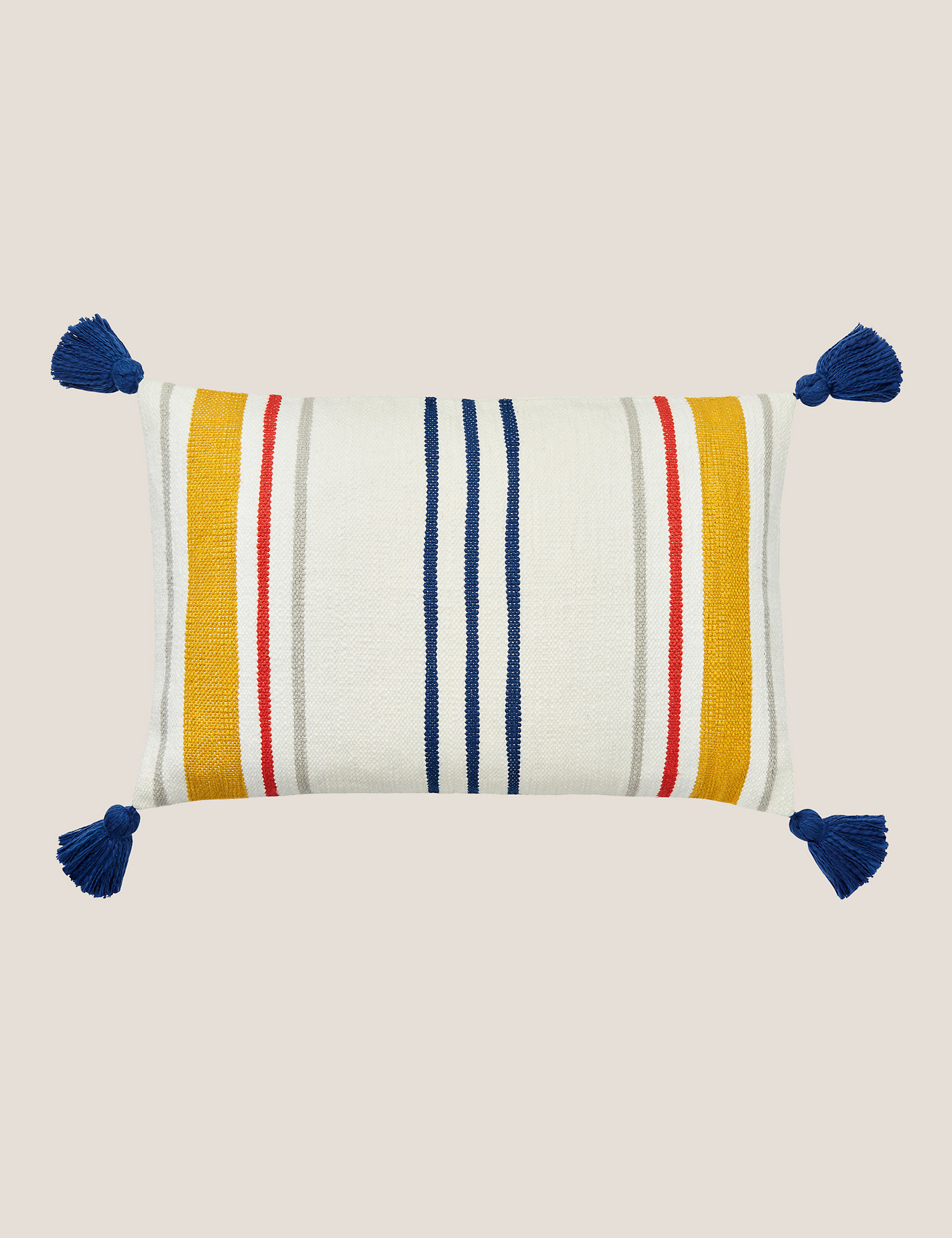 M&S Joules Pure Cotton Heron Stripe Bolster Cushion