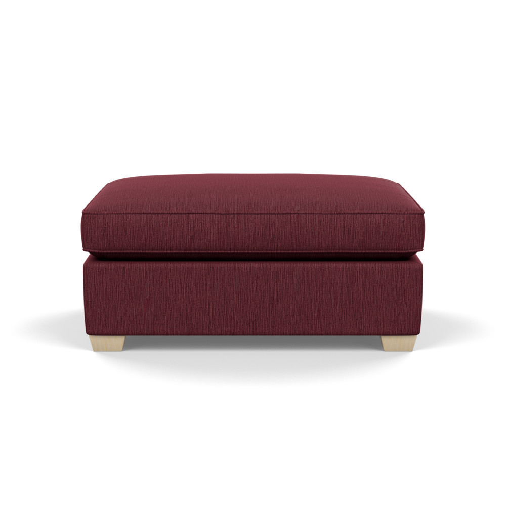 Heal's Torino Footstool Smart Linen Mix Maroon Natural Ash Feet