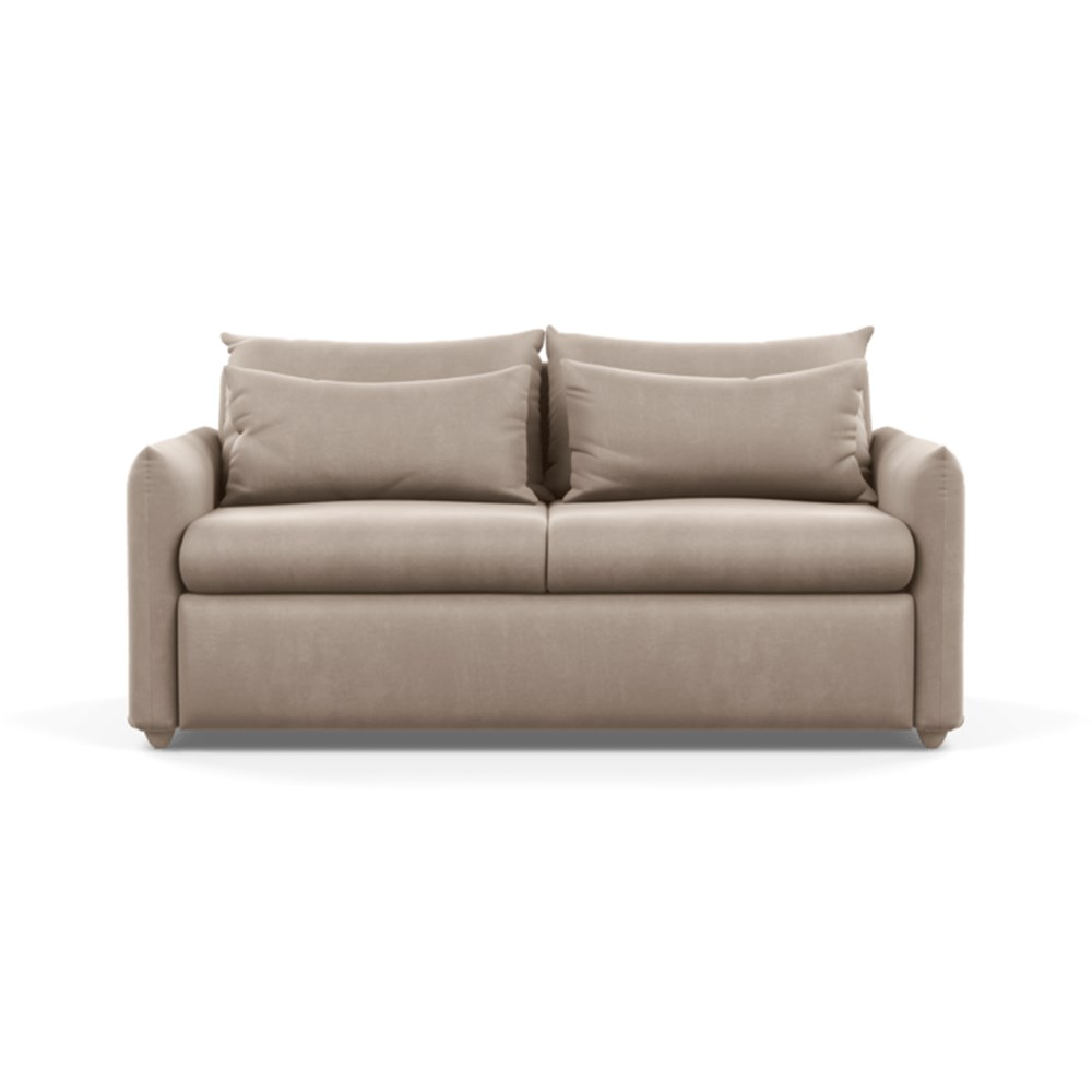 Heal's Pillow Sofa Bed Varese Velvet Dove Natural Feet