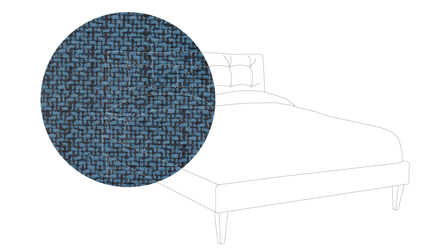 Heal's Mistral Bed Double Texture Ink Black Feet