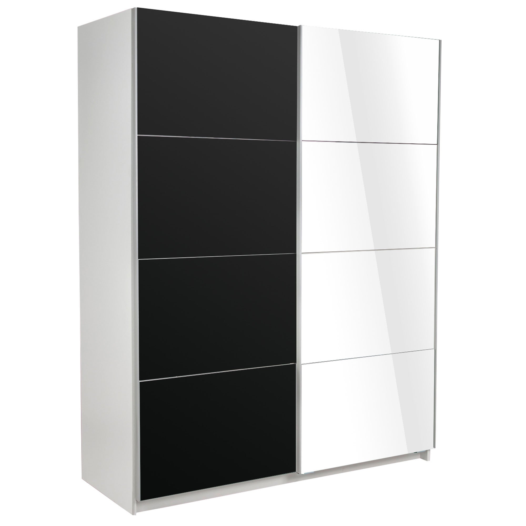 Ellum Black and White Sliding Wardrobe White/Black