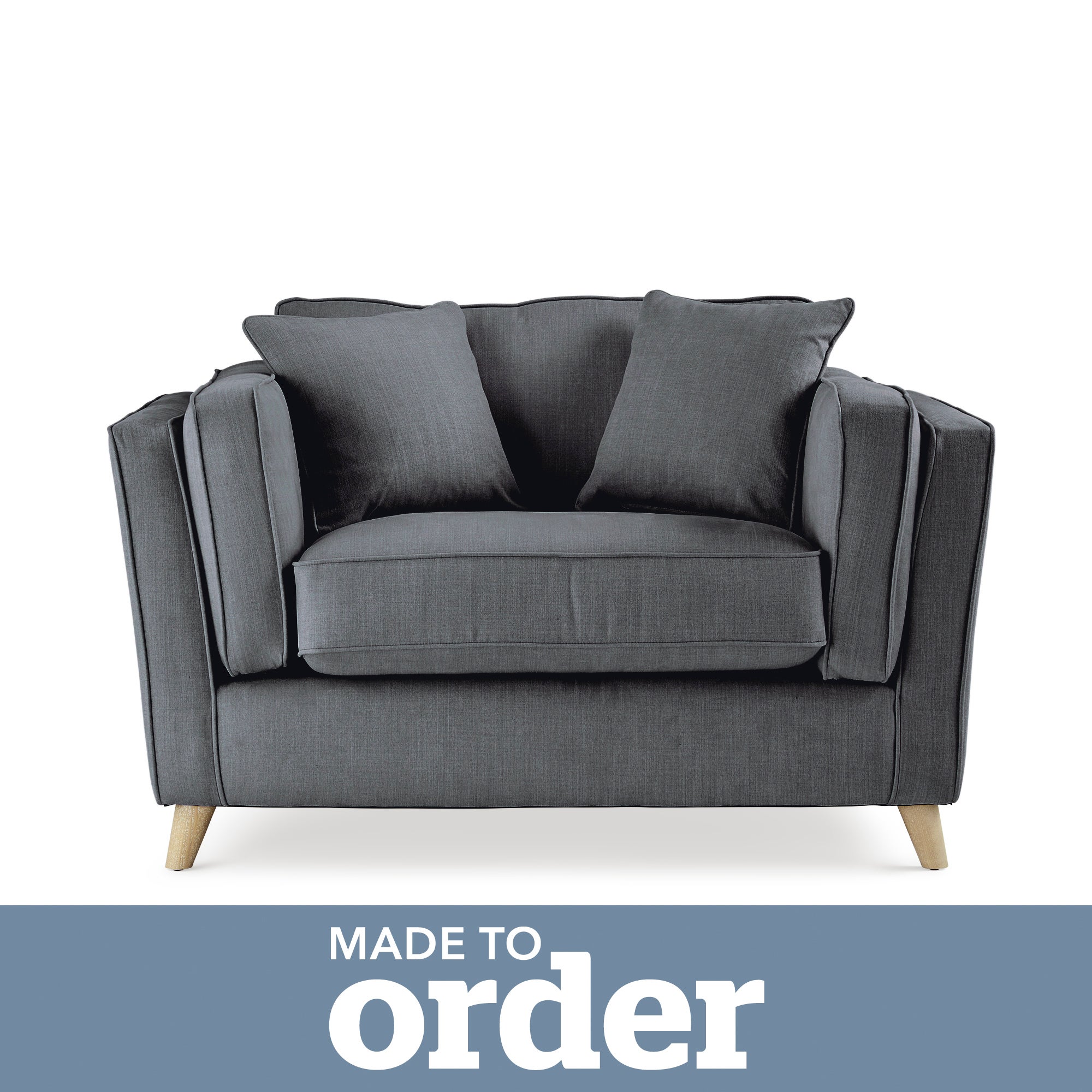 Arabella Snuggle Chair Brushed Plain Fabric Grey