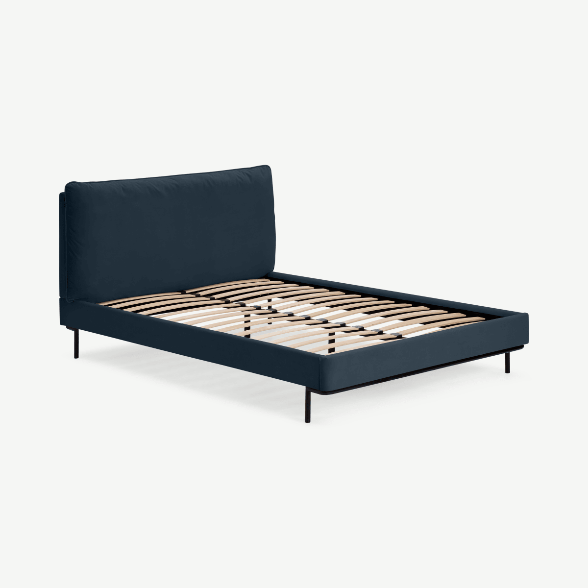 Harlow King Size Bed, Dark Navy Velvet