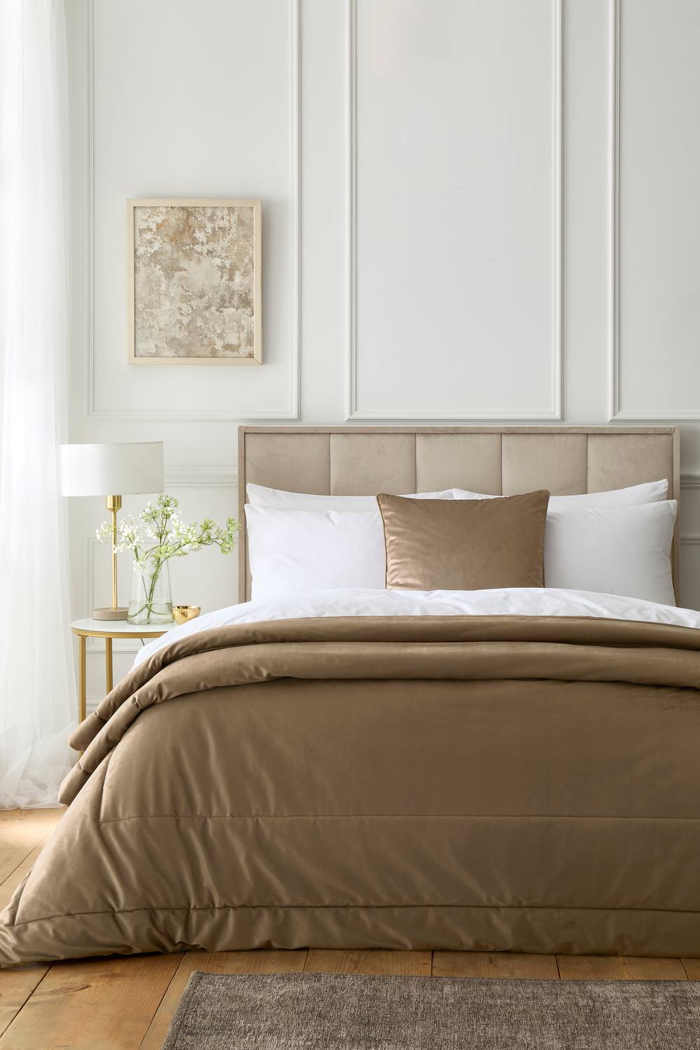 Appletree 'Harlan' Velvet Bedspread in Taupe