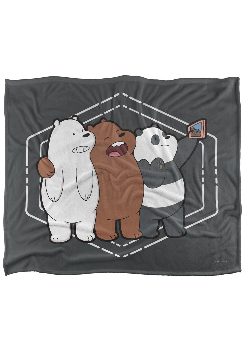 Cartoon Network We Bare Bears Selfie Silky Touch Super Soft Throw Blanket 152 X 127 cm in White