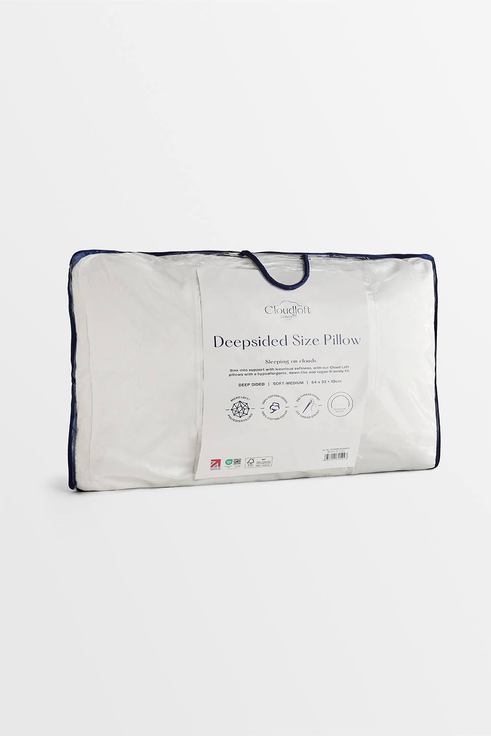CHRISTY 'Cloud Loft' Luxurious Micro Loft Medium Firm Deepsided Pillow in White 2
