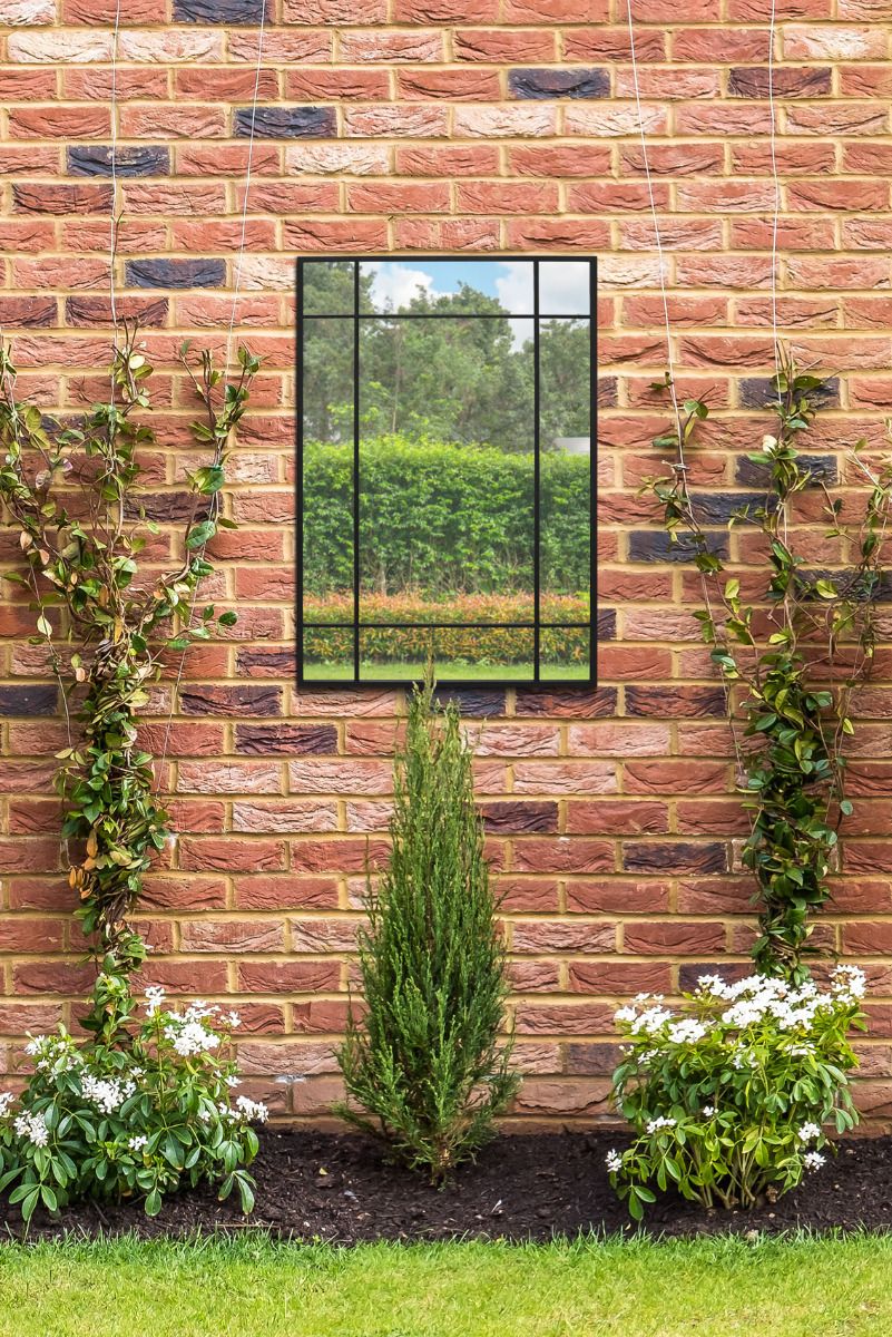 MirrorOutlet Black Modern Contemporary Garden Wall Mirror 39" X 27" (100x70CM)