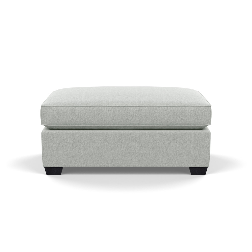 Heal's Torino Footstool Melton Wool Limestone Black Feet