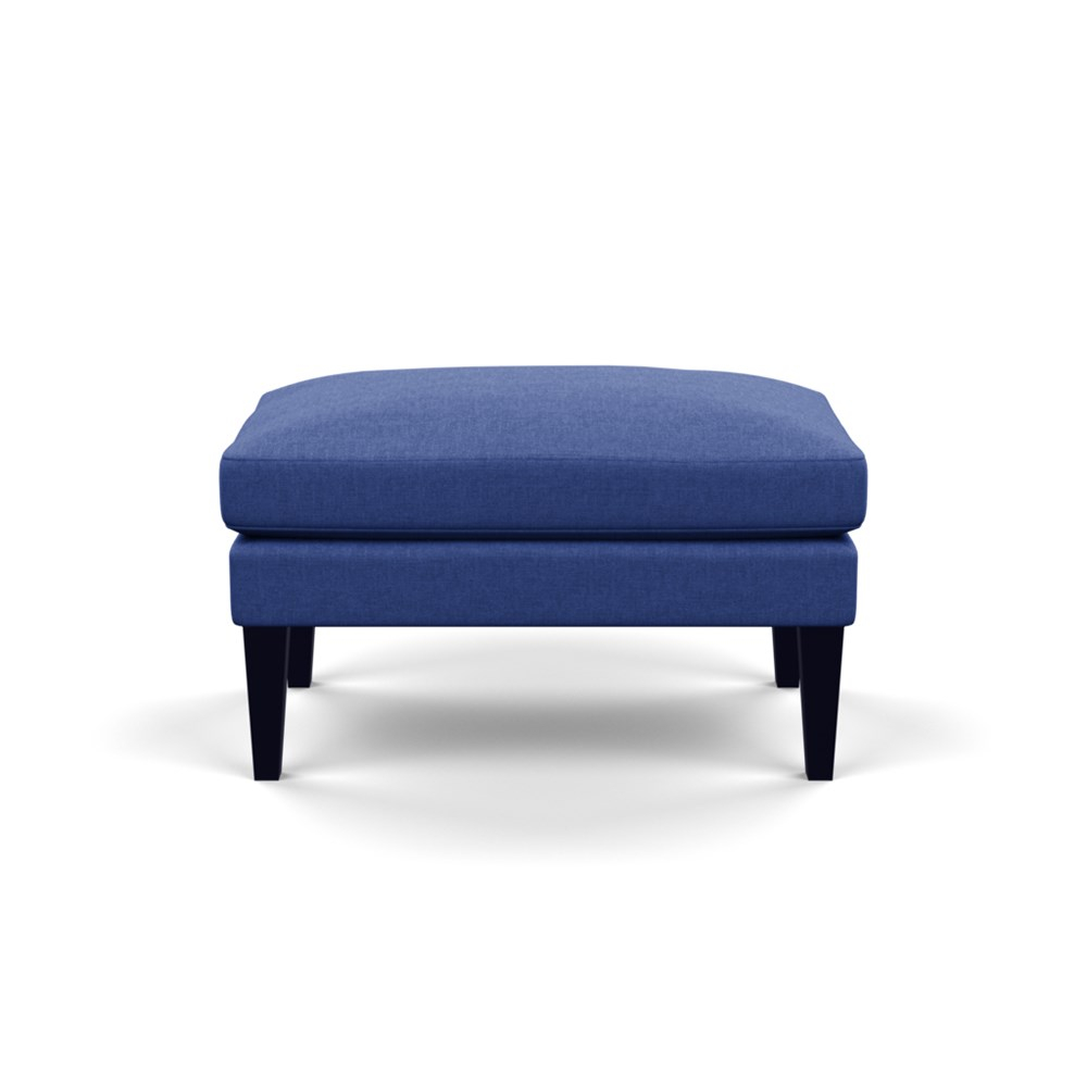 Heal's Wallis Ottoman Brushed Cotton Cobalt Black Feet