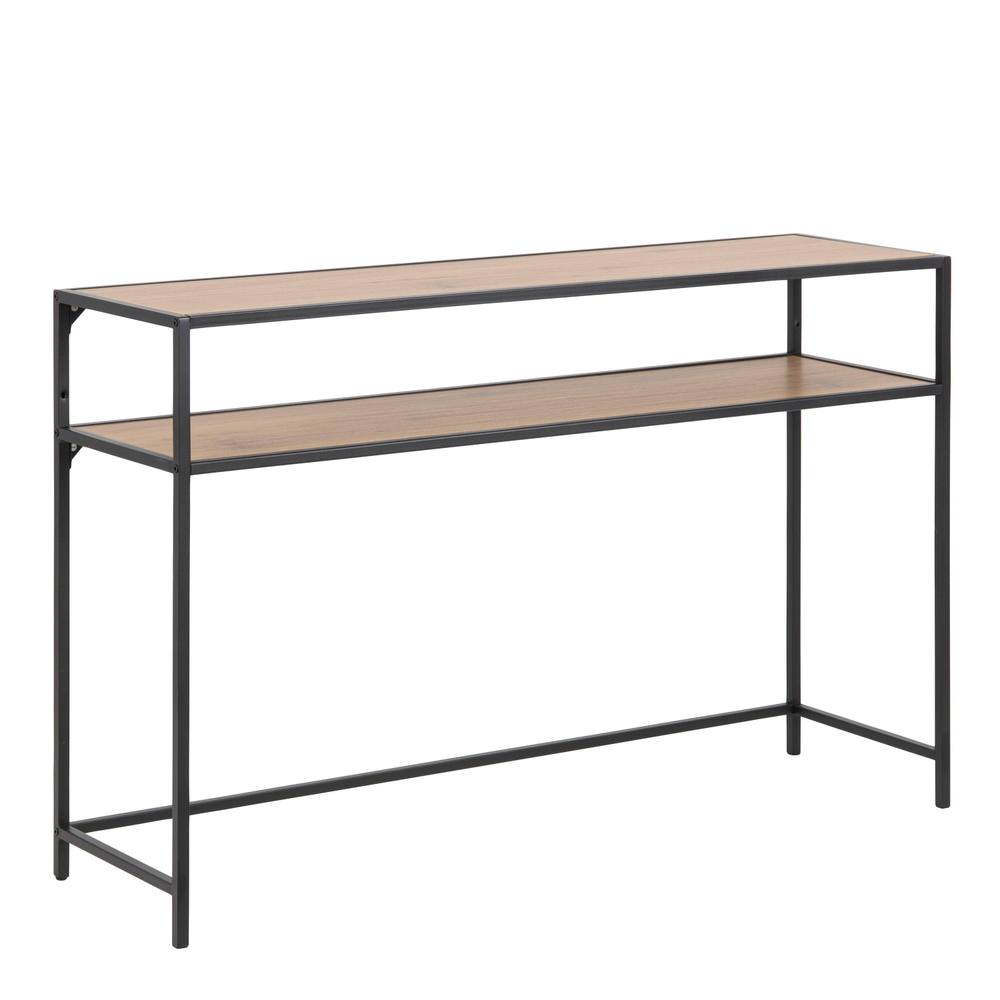 Furniture To Go Seaford Black Metal Console Table With Oak Top