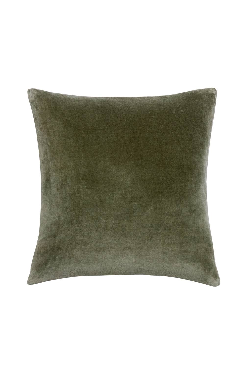 CHRISTY Luxury Filled Velvet 'Jaipur' Square Cushions in Olive