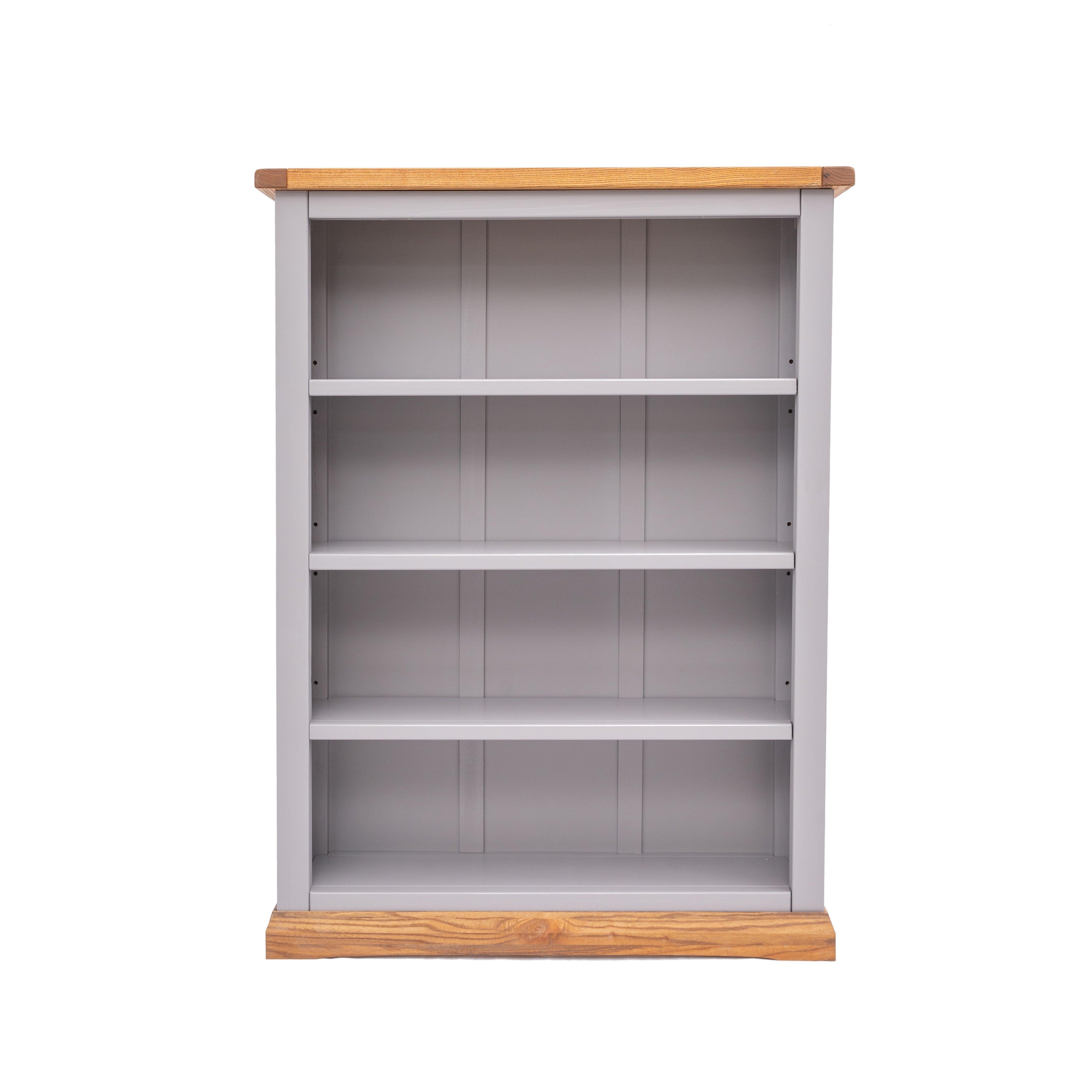 Cabinet Bits Bookcase with plinth 120x90x25cm in Grey