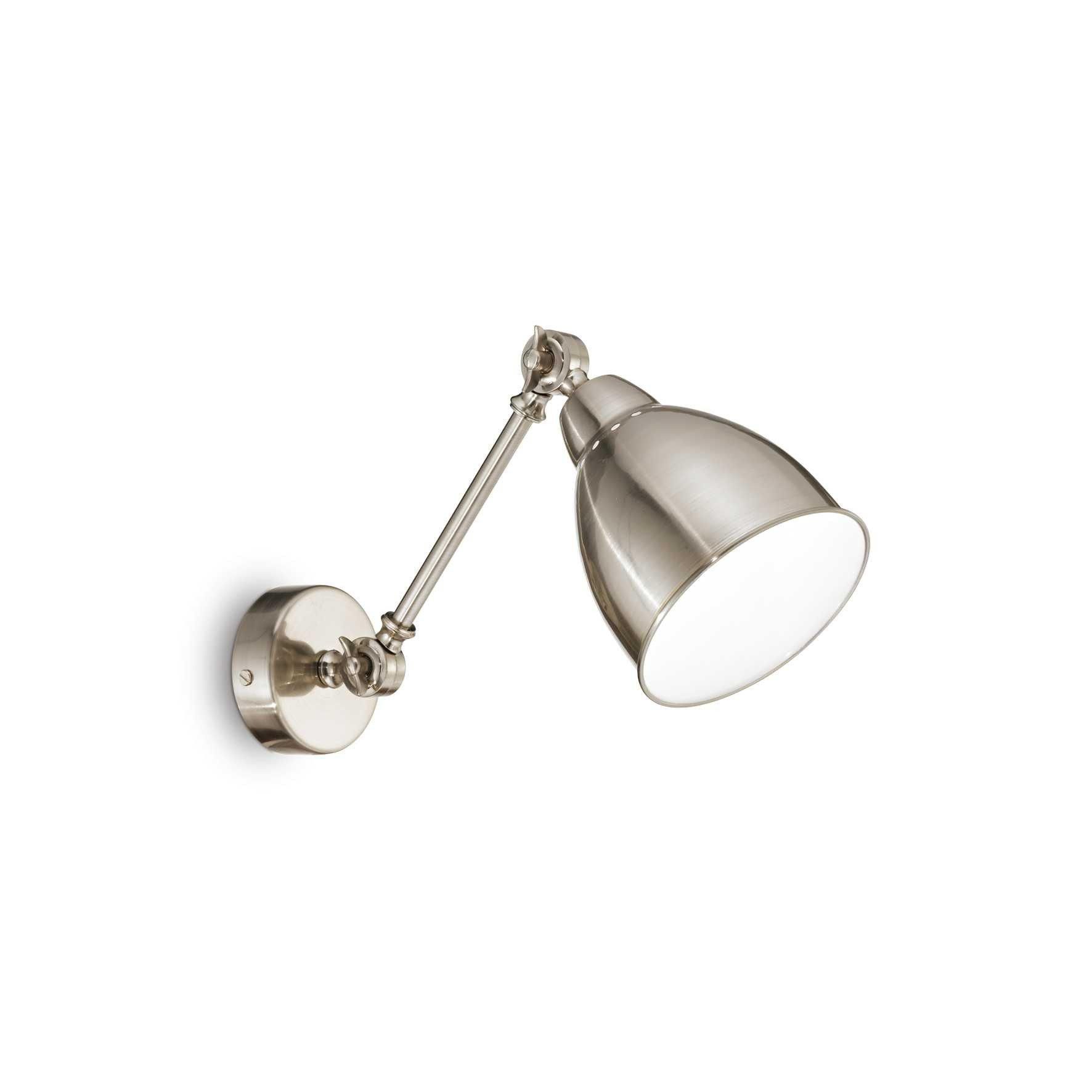 Netlighting Newton Adjustable 1 Light Indoor Wall Light Nickel E27 in Grey