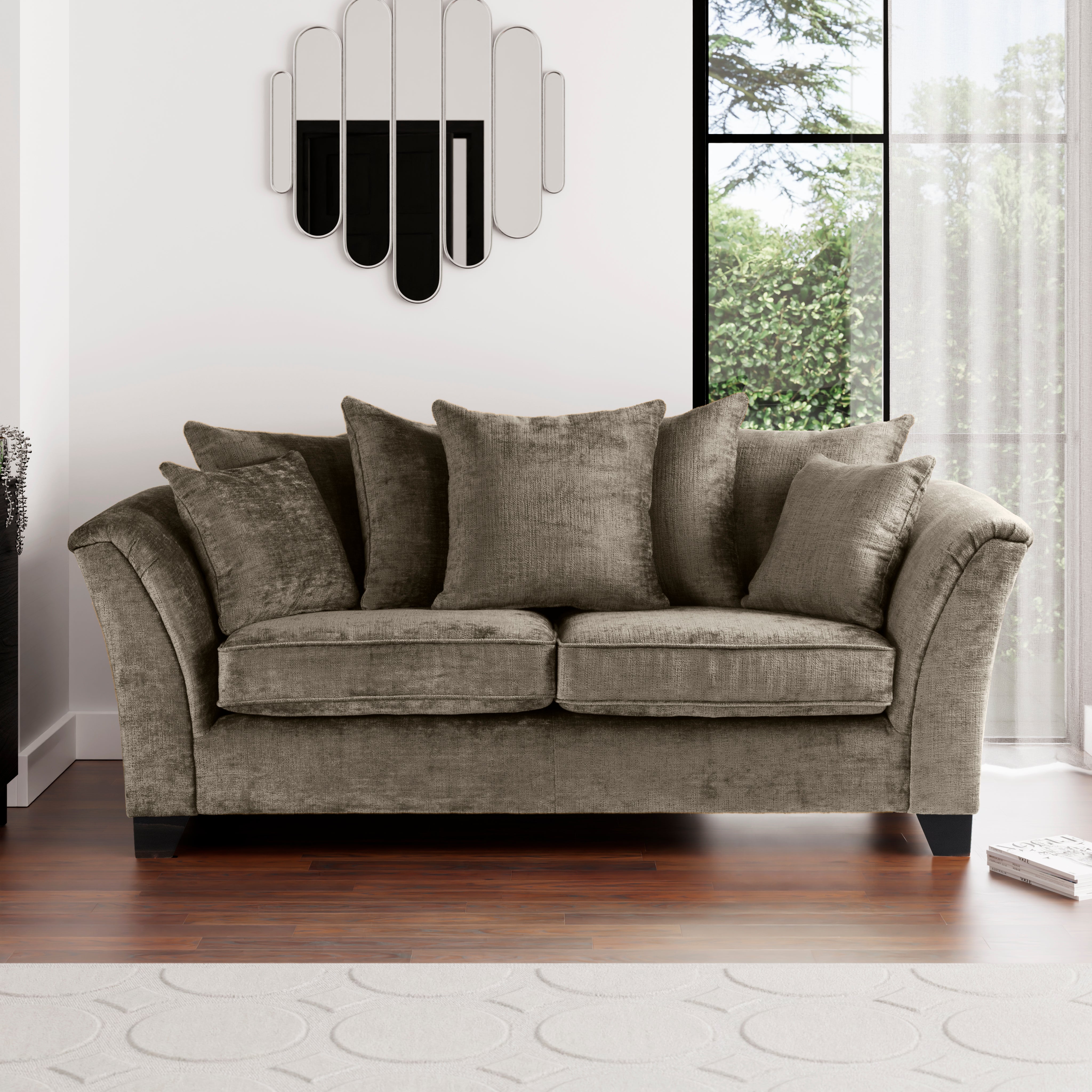Giovanna Chenille 3 Seater Sofa Taupe