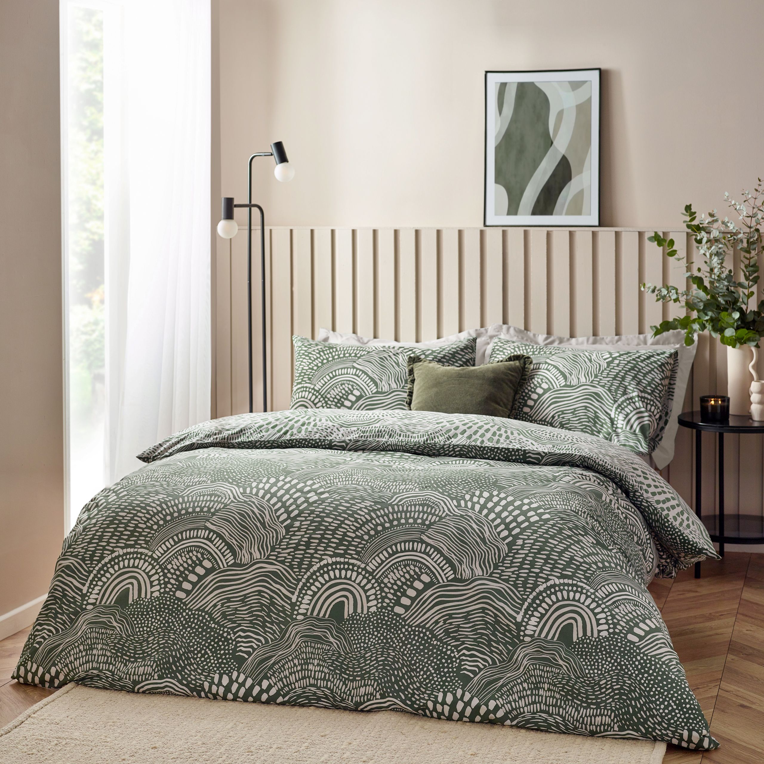 HOEM Nola Abstract Duvet Cover Set in Olive