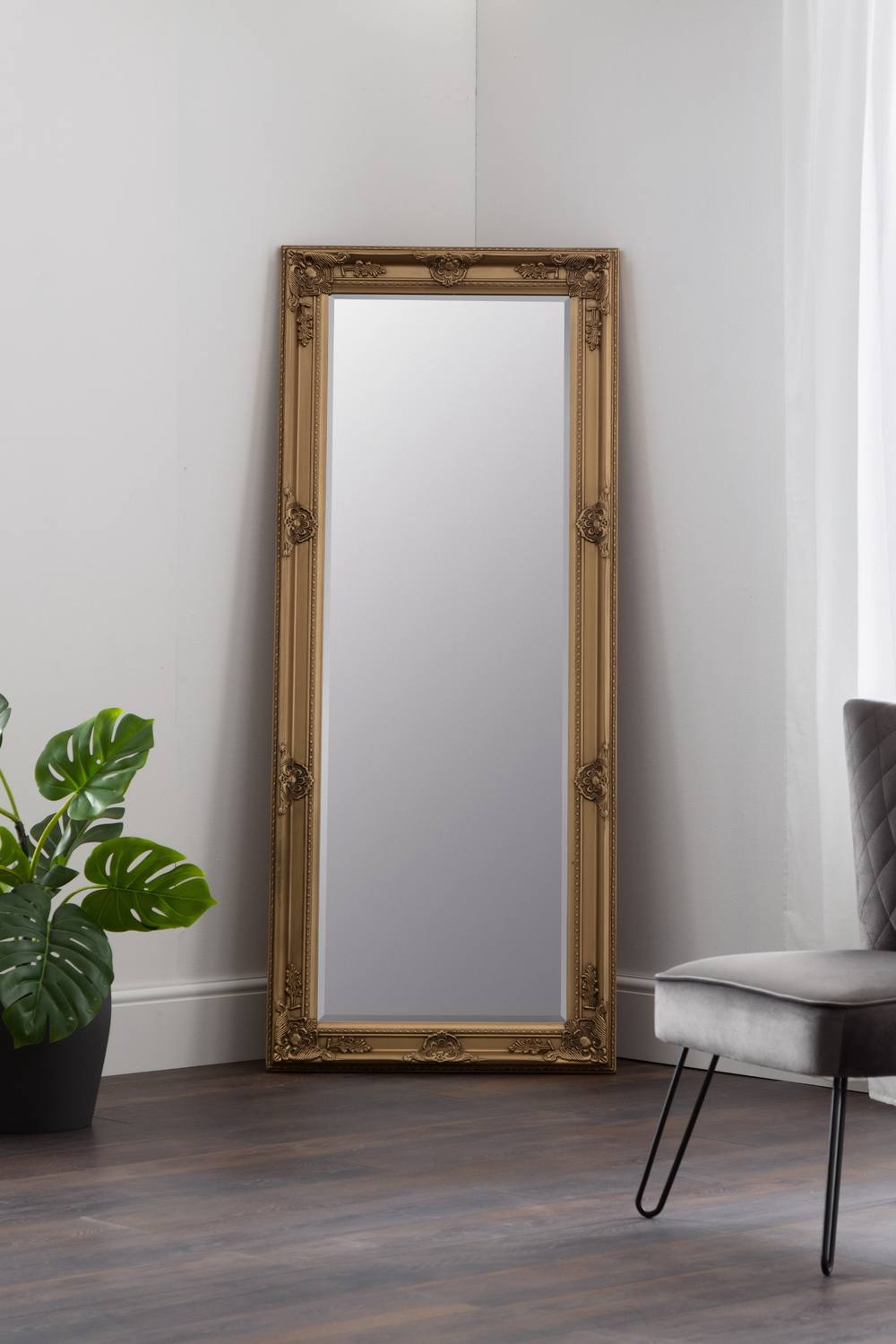 Julian Bowen Palais Lean-To Dressing Mirror in Gold