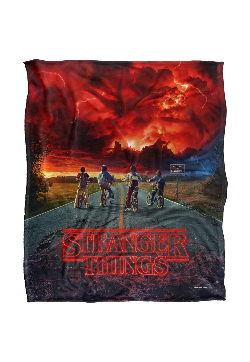 Stranger Things Mind Flayer Officially Licensed Silky Touch Super Soft Throw Blanket 152 x 127 cm in White