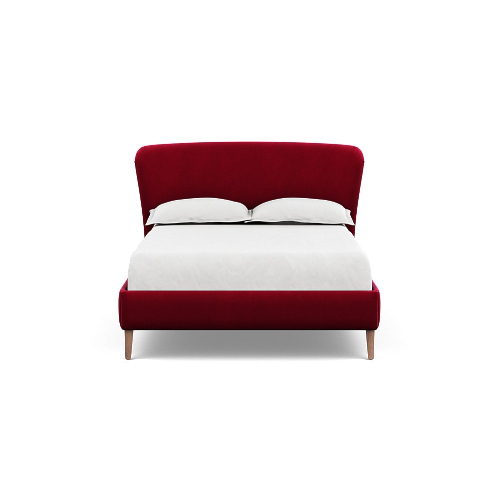 Heal's Darcey Bed Double Varese Velvet Mulberry Tinted Ash Feet
