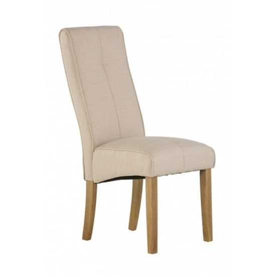 Denver Fabric Dining Chair In Natural