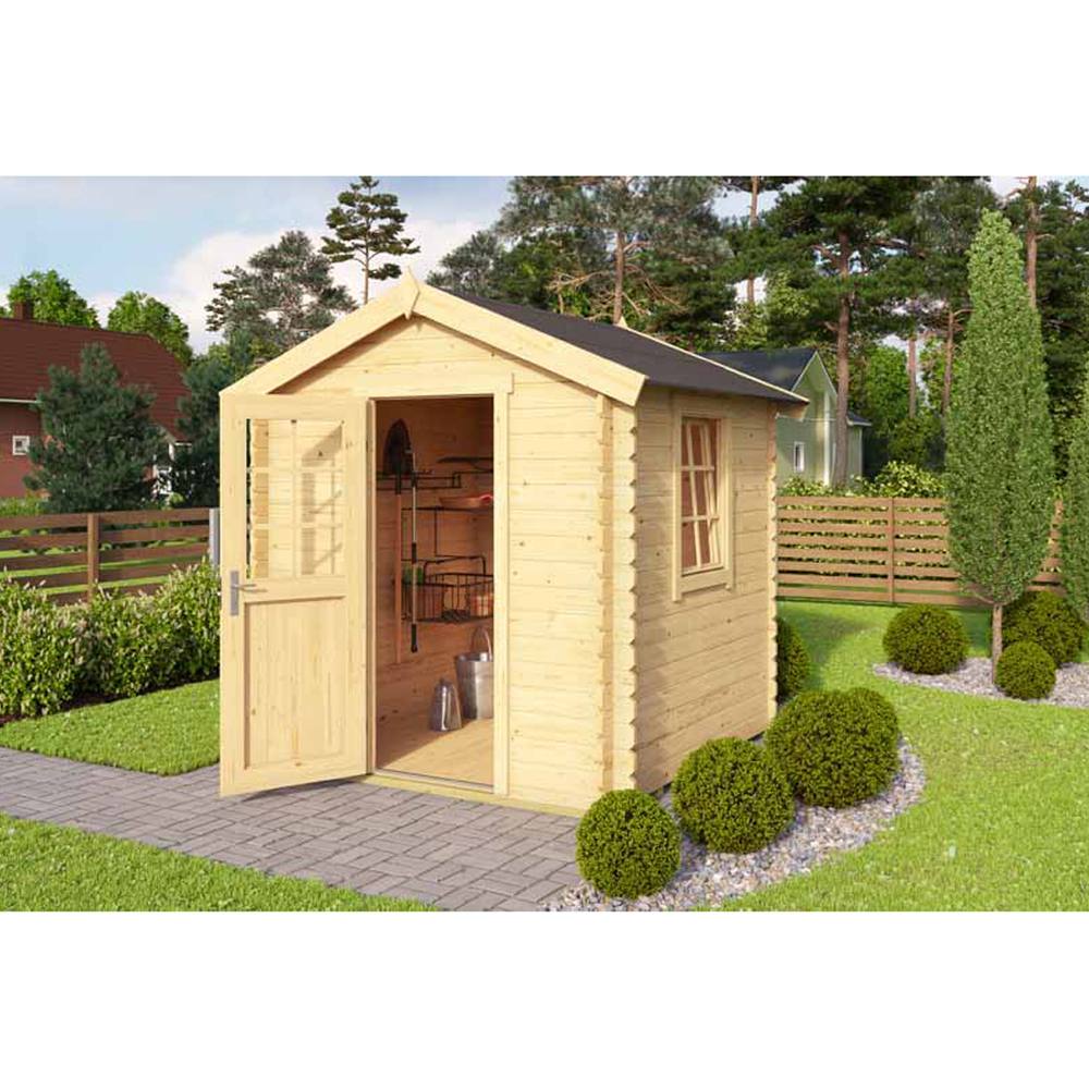 Lasita Maja Ltd Wels 1-Log Cabin, Garden Room, Home Office - L231xW220xH233.7 cm in Tan