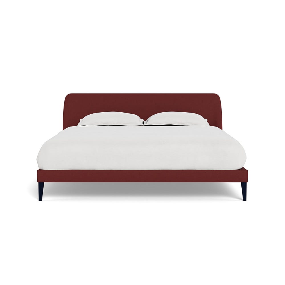 Heal's Wallis Bedstead Super King Capelo Linen-Cotton Etruscan Red Black Painted Oak Feet