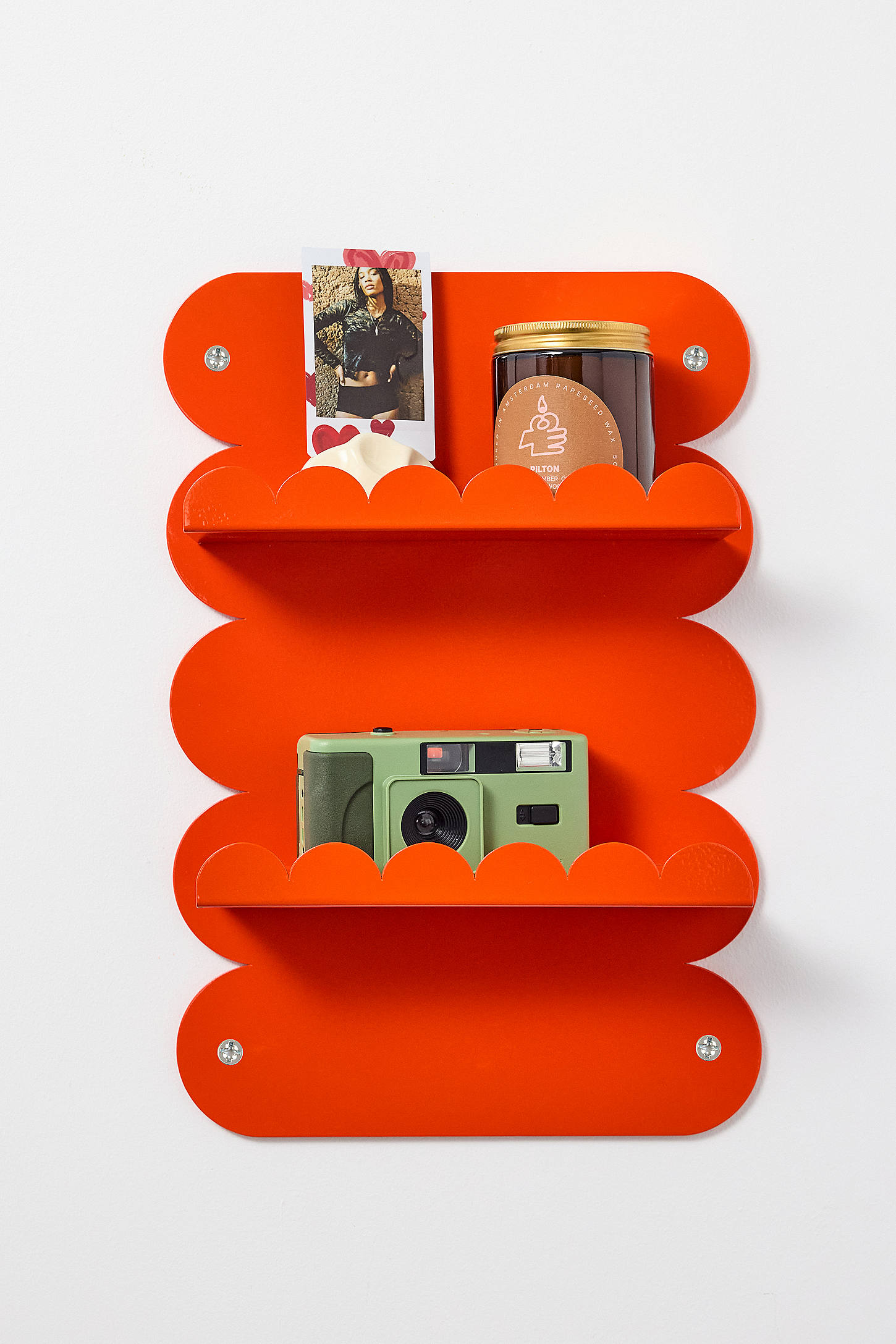 Orange Scalloped Wall Shelf - Orange