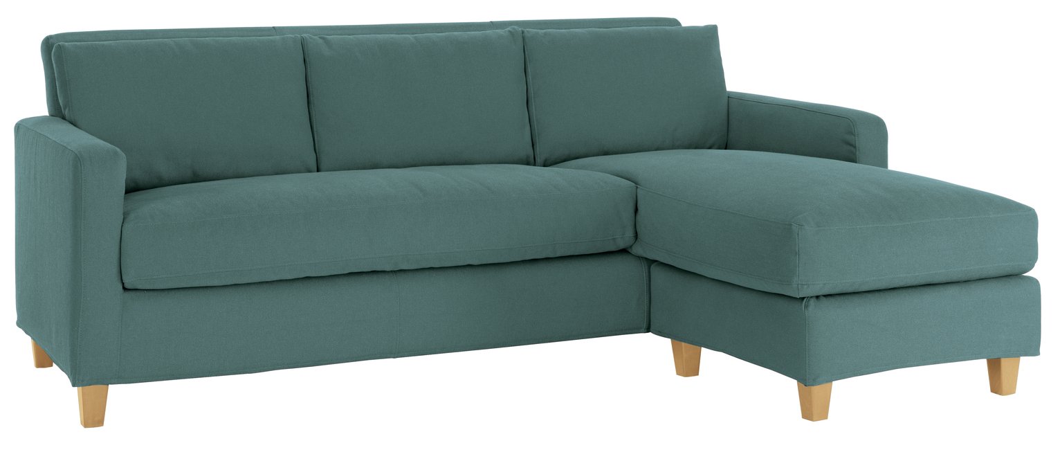 Habitat Chester 3 Seater Reversible Fabric Chaise Sofa Teal