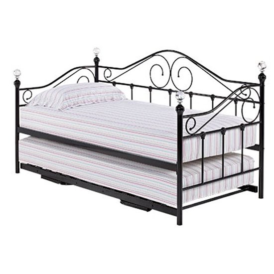 Flora Metal Day Bed And Guest Bed In Black