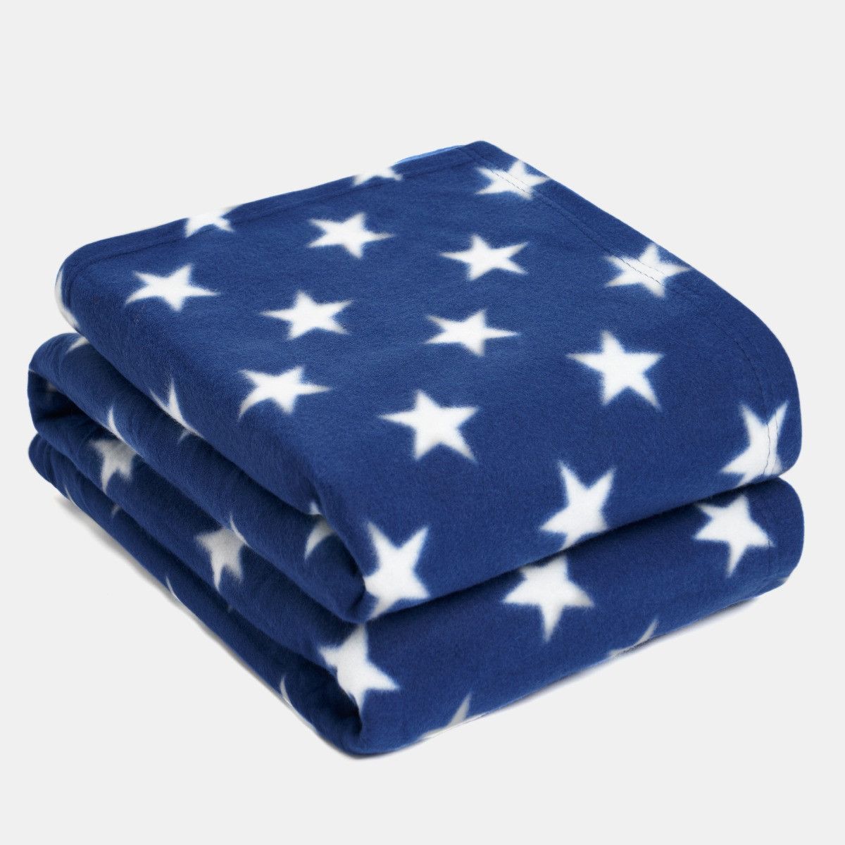 OHS Stars Throw Over Bed Warm Soft Blanket Sofa in Dark Blue