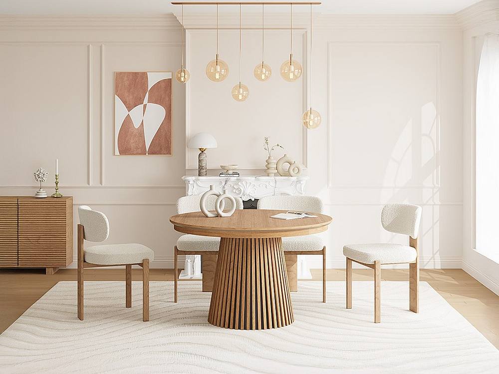 Vente-unique Extendable Dining Table Seating 4 To 8 - Oak Veneer - Light Natural - in Light Oak
