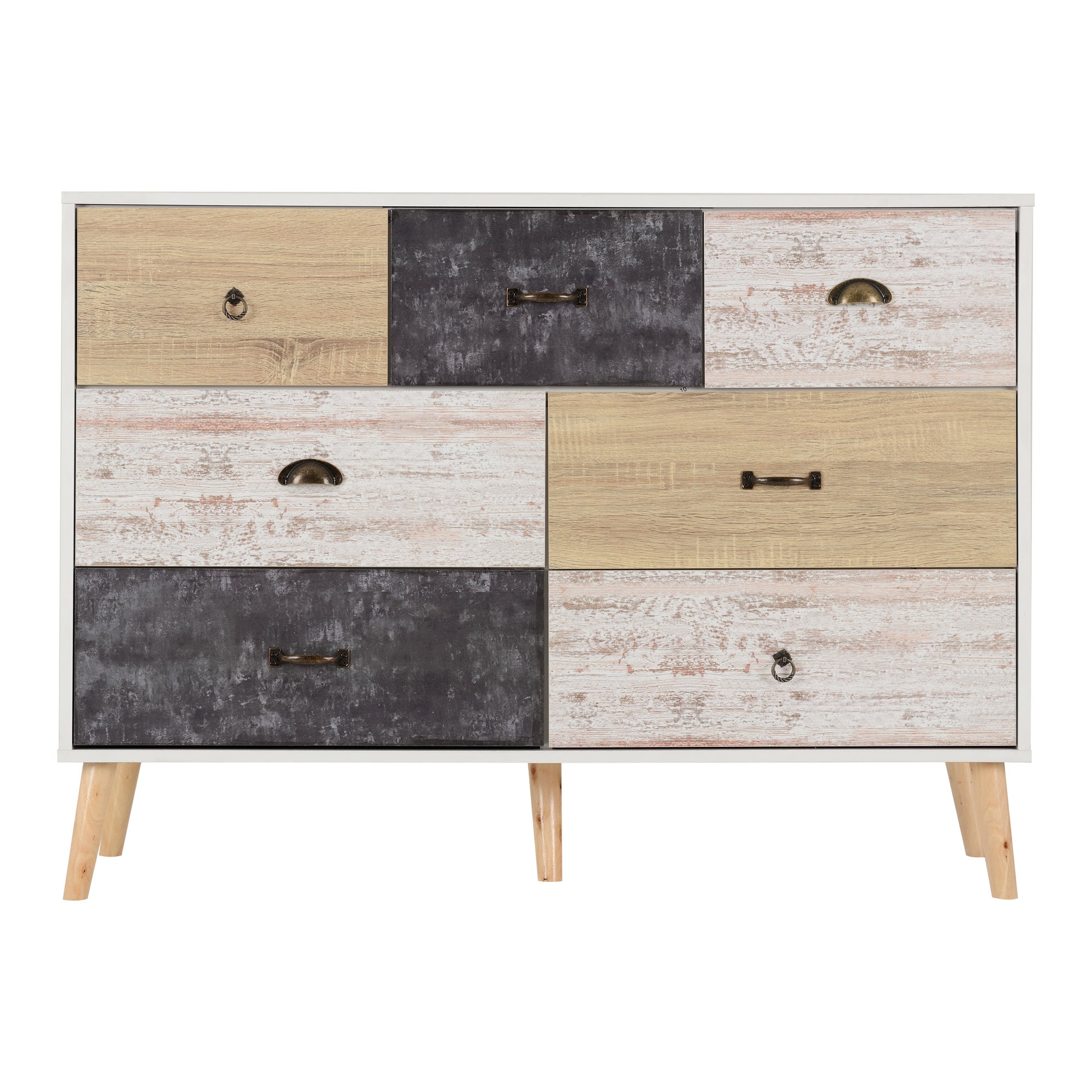 Nordic Merchant Chest White, Grey and Brown