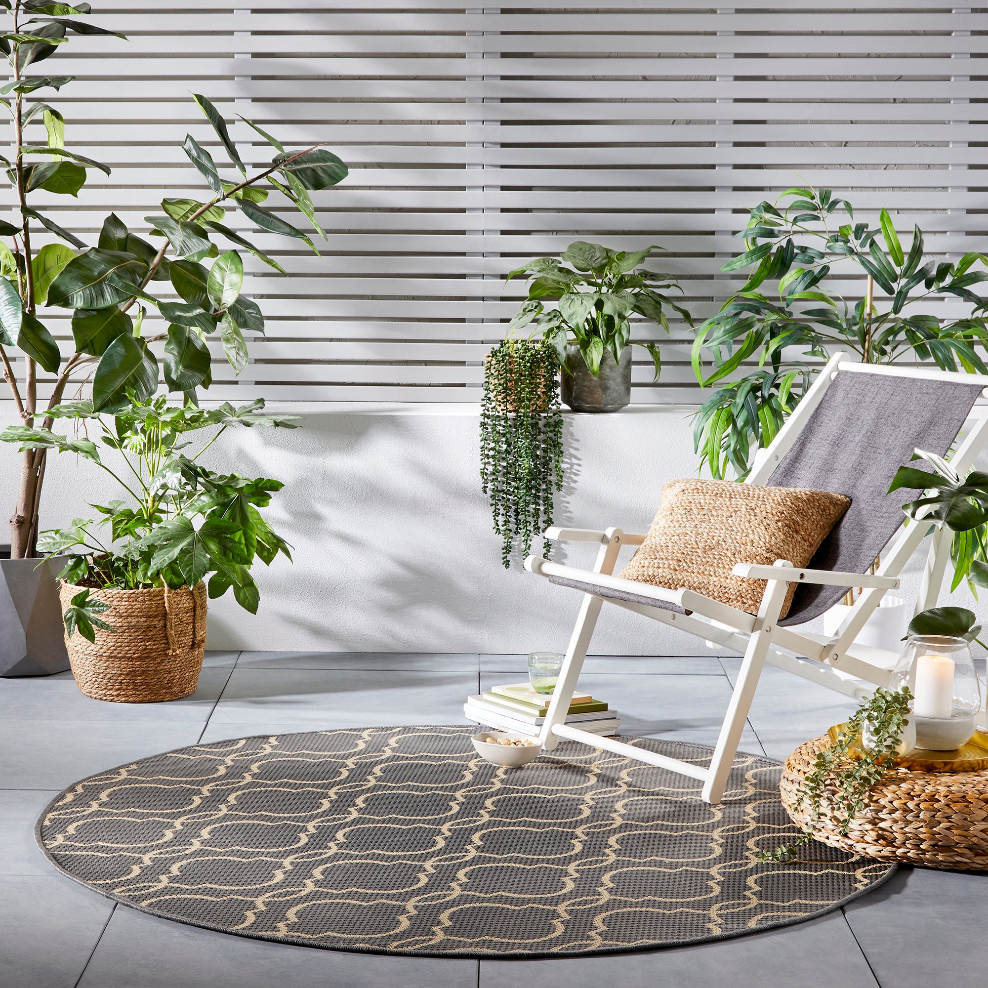 Milan Indoor Outdoor Circle Rug Milan Anthracite