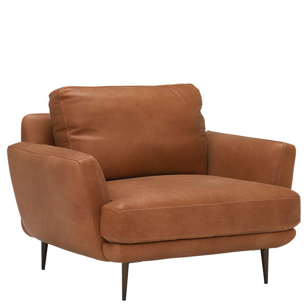 Pax 100% Leather Maxi Single Seater Chair - Tan/Brown - W120 x D97 x H89cm Barker & Stonehouse