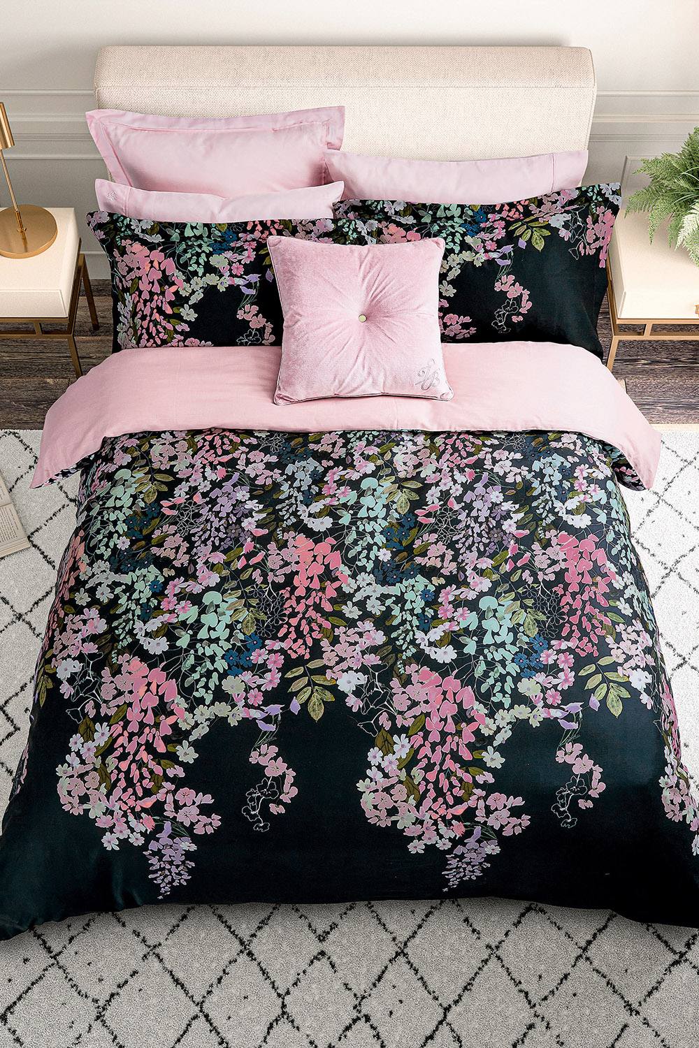 Ted Baker 'Wisteria' Cotton Sateen Duvet Cover Set in Navy