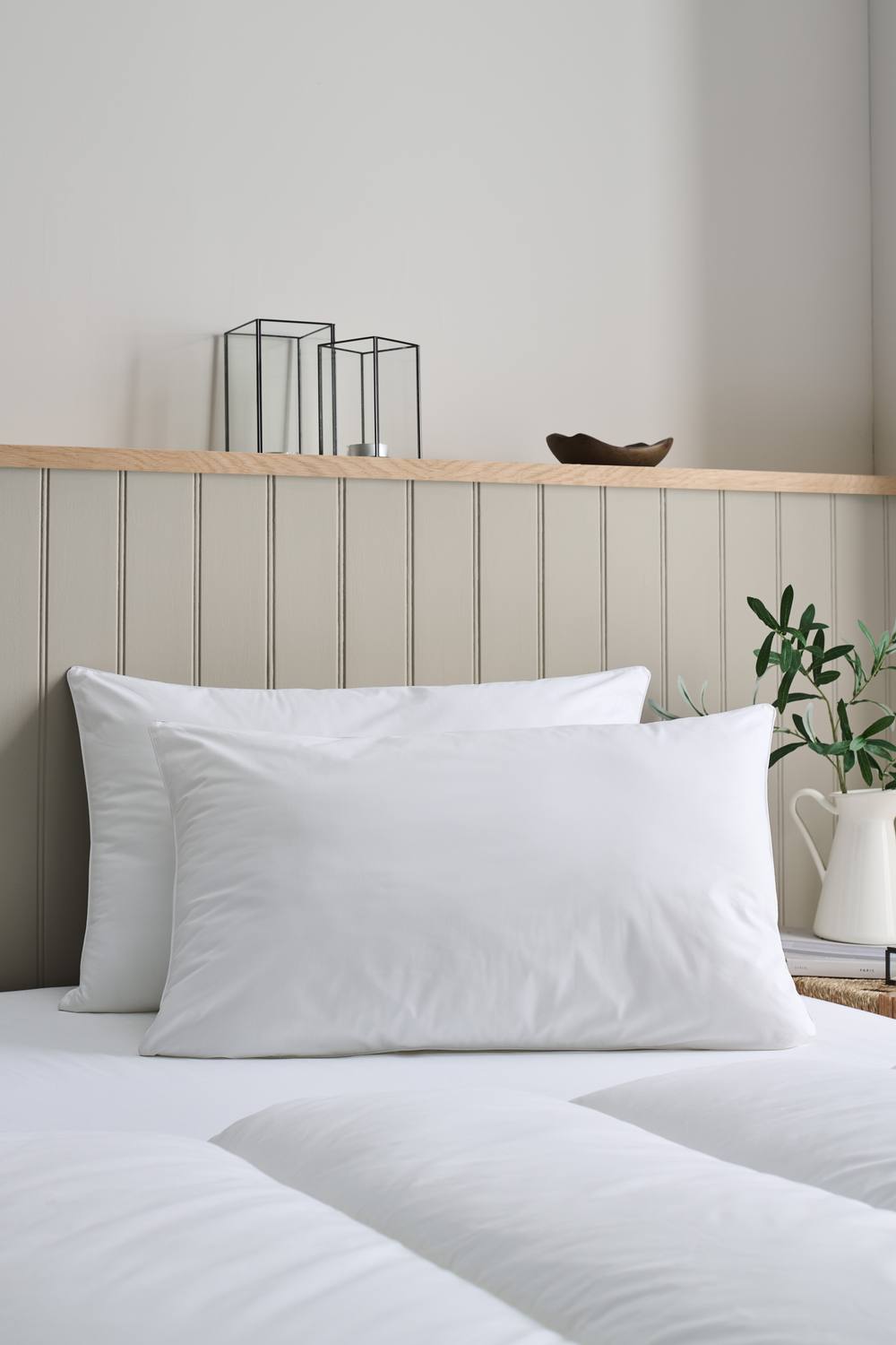 CHRISTY Classic Filled Hollowfibre Soft Medium Pillow Pair in White