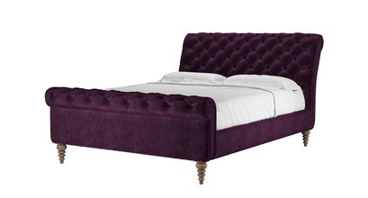Knightsbridge King Bed in Plum Smart Velvet - sofa.com