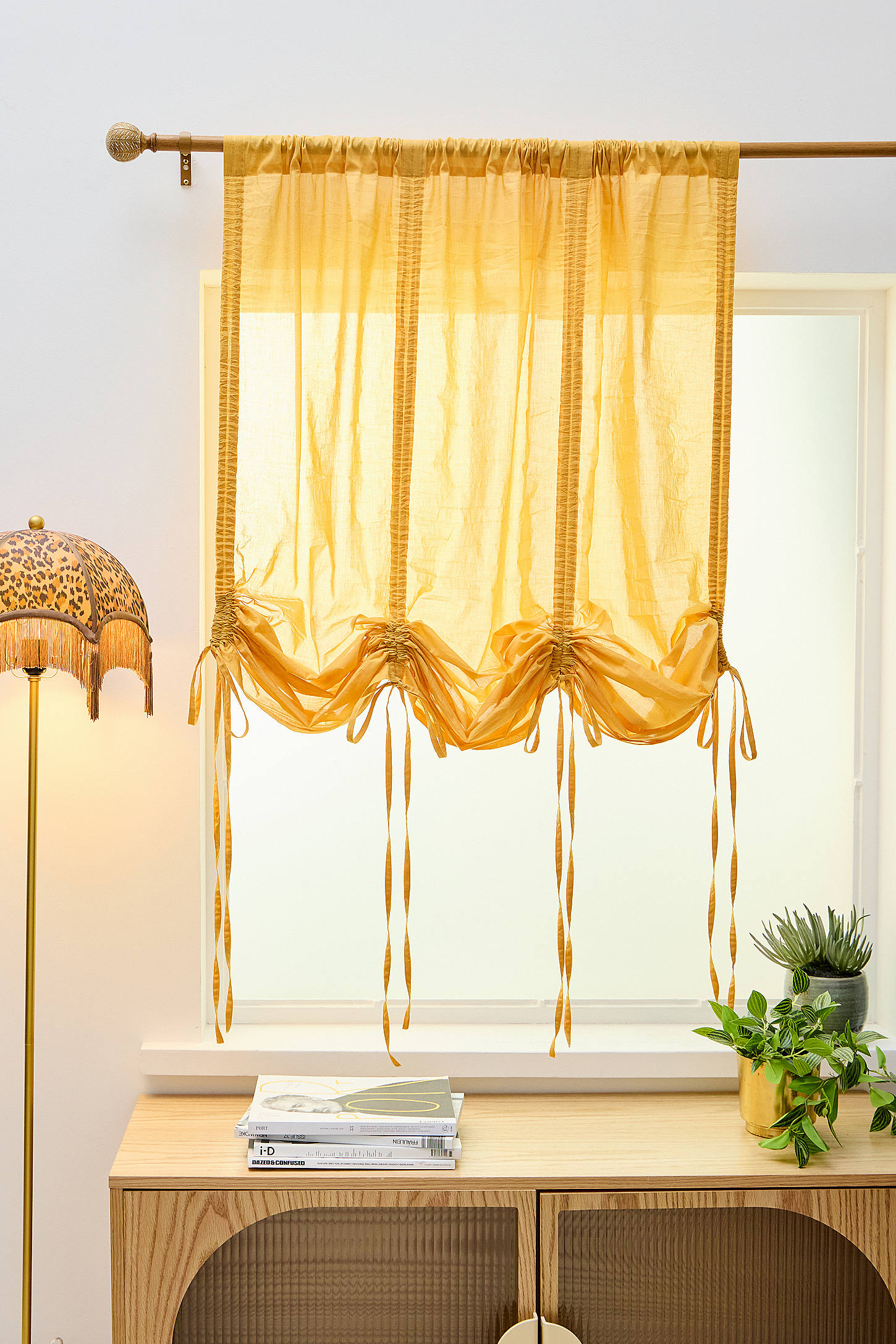 Honey Tied Valance Curtain - Orange