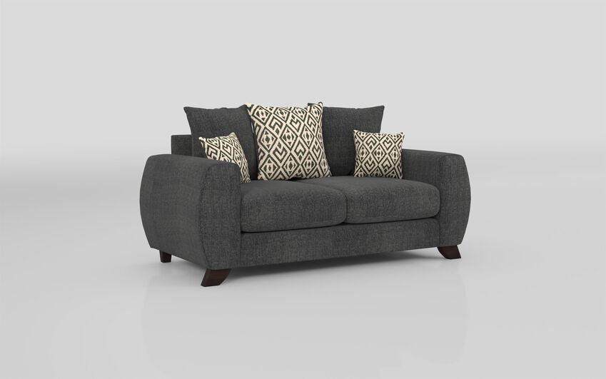 ScS Living Grey Aspen Fabric 2 Seater Scatter Back Sofa