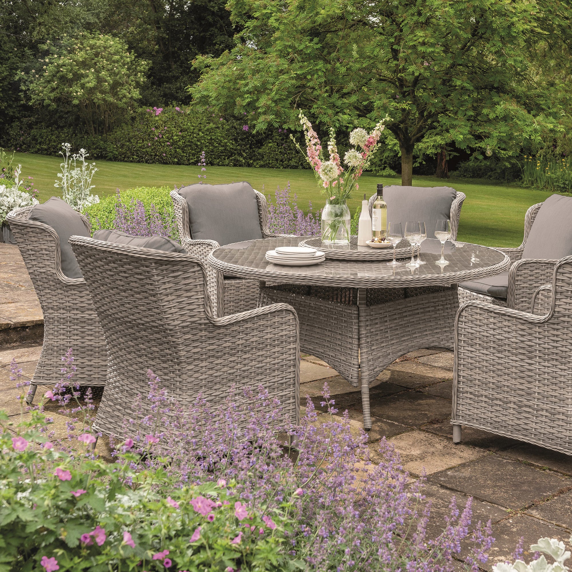 Wroxham 6 Seater Dining Set Grey