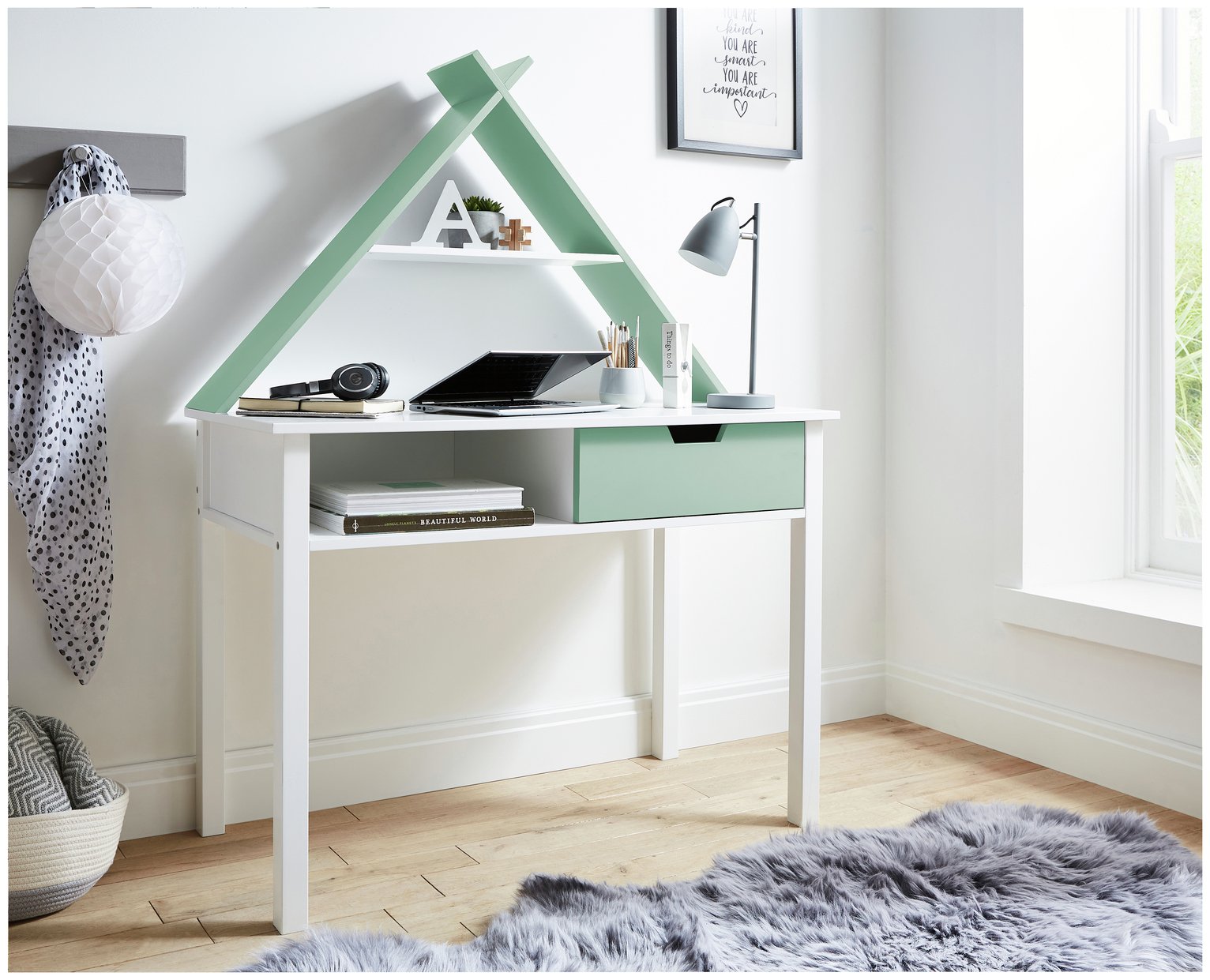 Lloyd Pascal Kids Tipi 1 Drawer Desk - Green