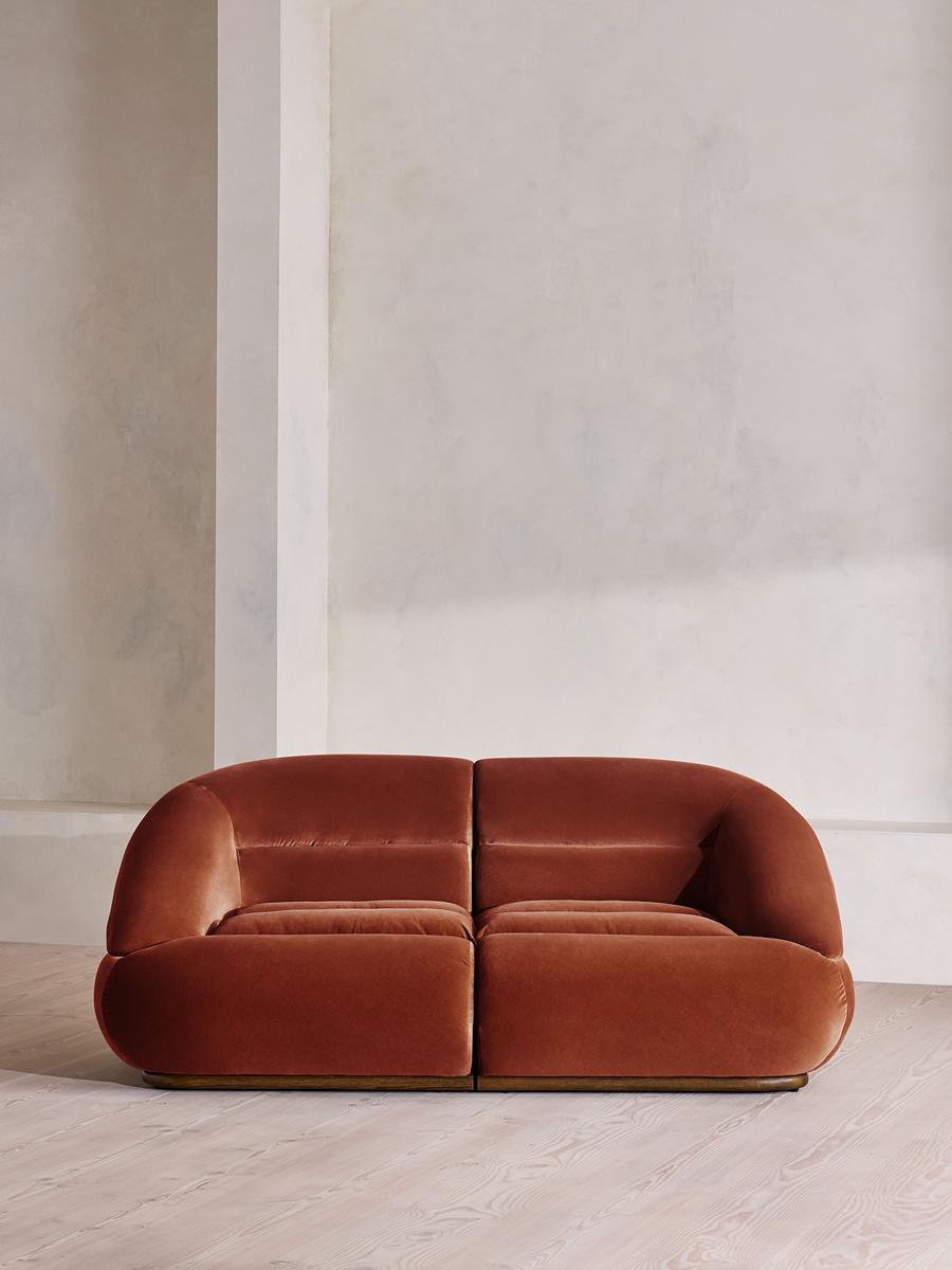 Edison Modular Sofa, Three Seater, Velvet, Rust
