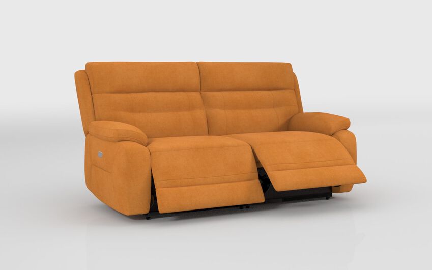 Yellow Fabric Fenton 3 Seater Power Recliner Sofa